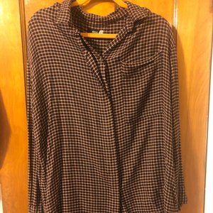 BDG Drapey Grid Flannel Top